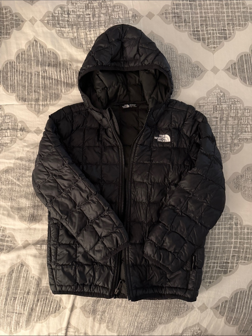 The North Face Kid’s Black Quilted Hooded Puffer Jacket